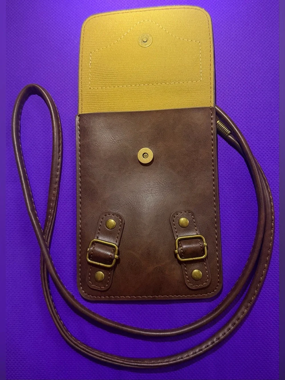 Brown Leather Crossbody Pouch